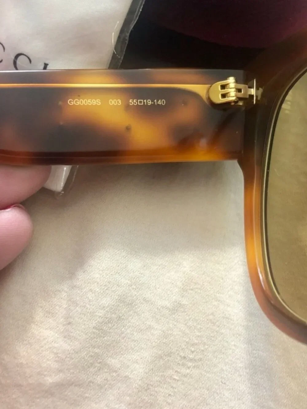 NWT~GUCCI~GG0059S 55MM Red Multi Square Sunglasses